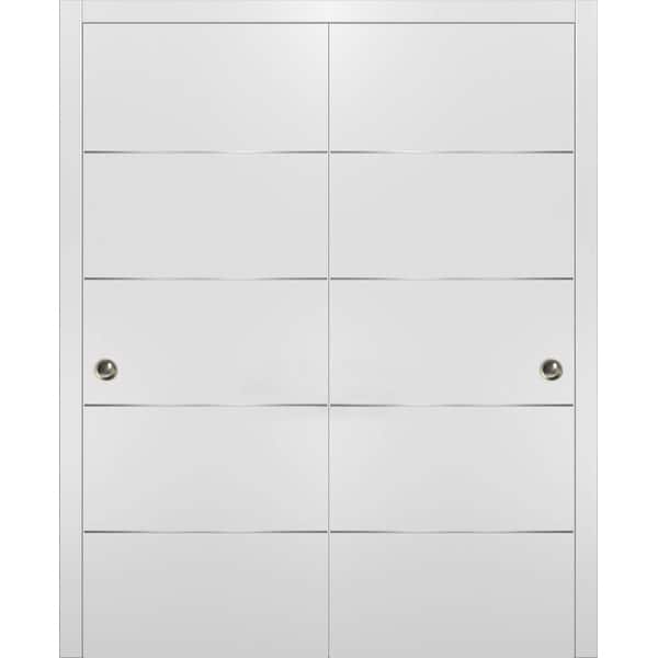 Double Barn Sliding White Doors Hardware / Planum 0020 White Bed Bath