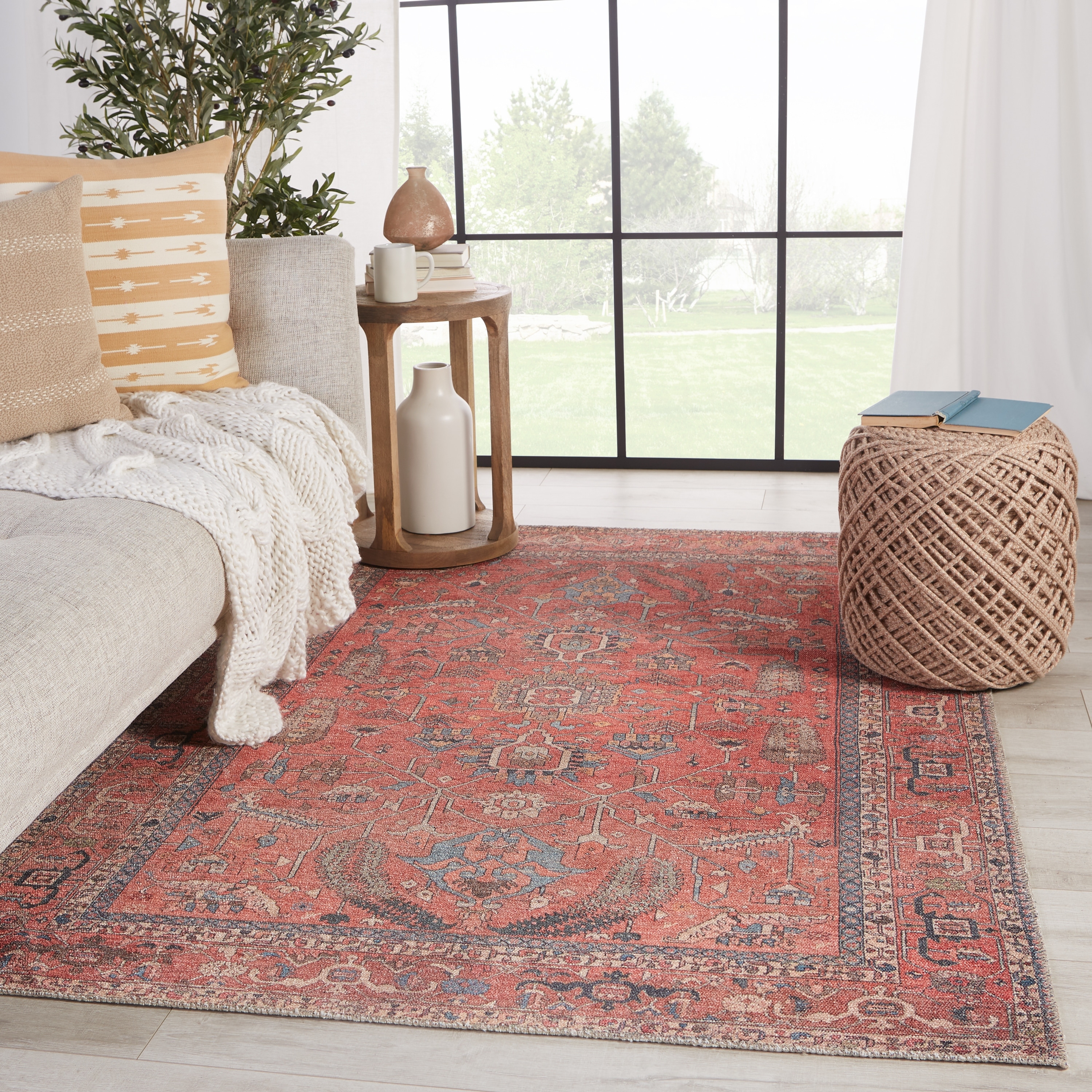 Galina Machine Washable Oriental Area Rug