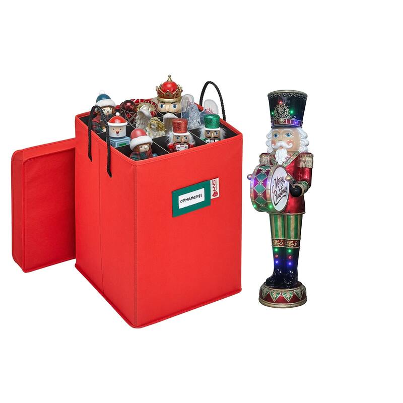 Christmas Nutcracker and Figurine Collectible Storage Box - Stores Up to 9 - 16-inch Tall Nutcrackers, Ornaments, and More - N/A
