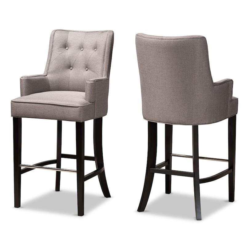 Aldon Modern and Contemporary 2-Piece Bar Stool Set - Grey