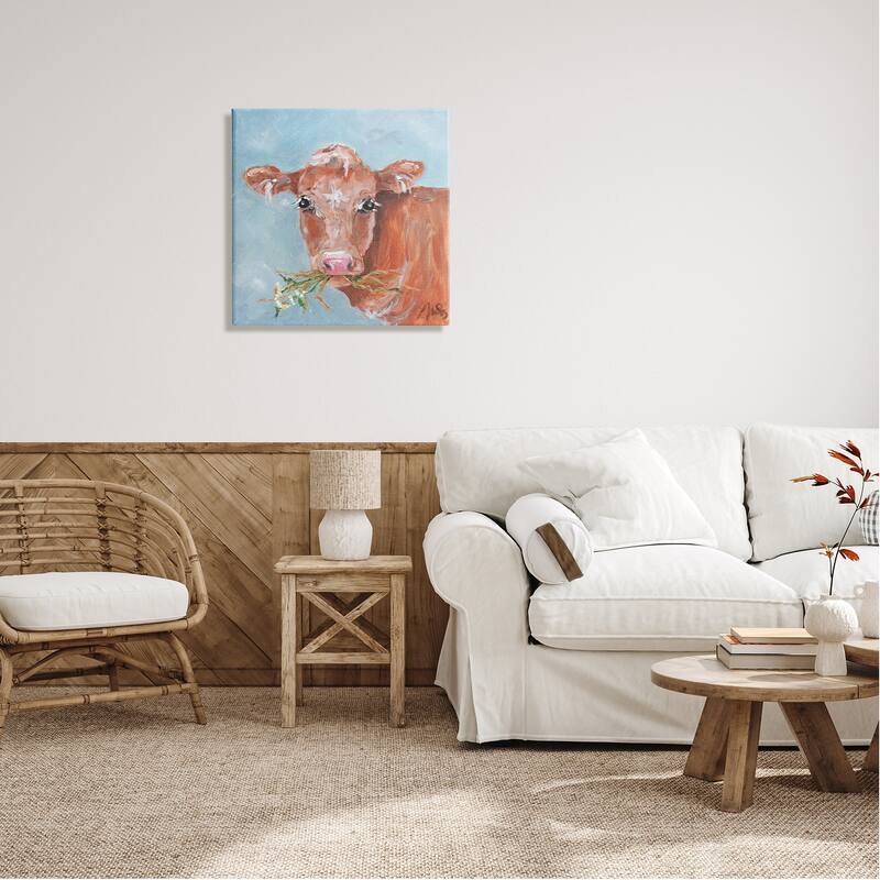 Stupell Cattle With Herb Sprigs Portrait Canvas Wall Art by Molly Susan Strong