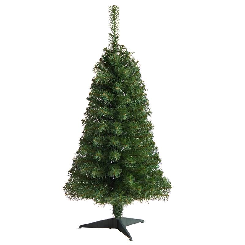 3ft. Green Artificial Christmas Tree with 50 LED Lights & 118 Branches - Classic Petite Holiday X-Mas Tree
