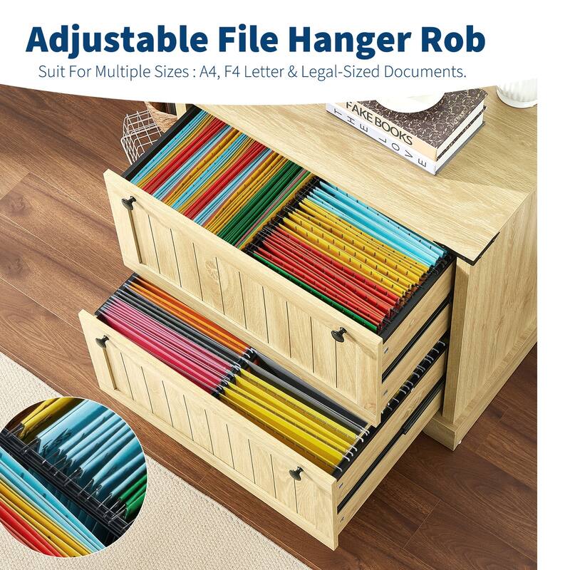 Farmhouse File Cabinets with 2 Drawers,30" File Cabinets with Hanging File Folders for Documents