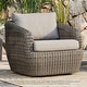 preview thumbnail 68 of 78, Patio Wicker Furniture Set Outdoor Rattan Bistro Set 1 Swivel Chair - Gray Wicker-Gray