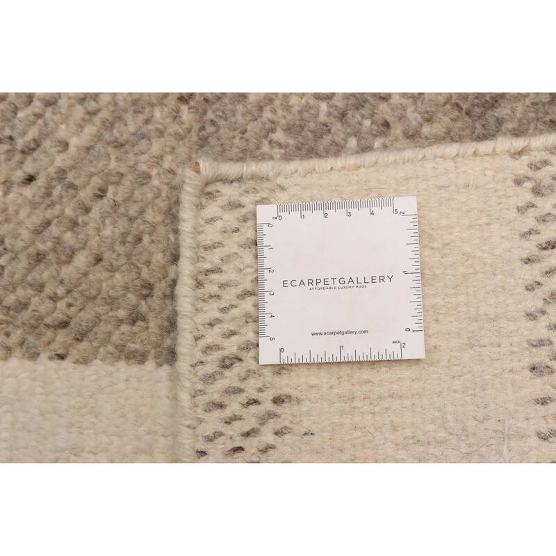 ECARPETGALLERY Hand-knotted Tangier Taupe Wool Rug - 5'1 x 8'2