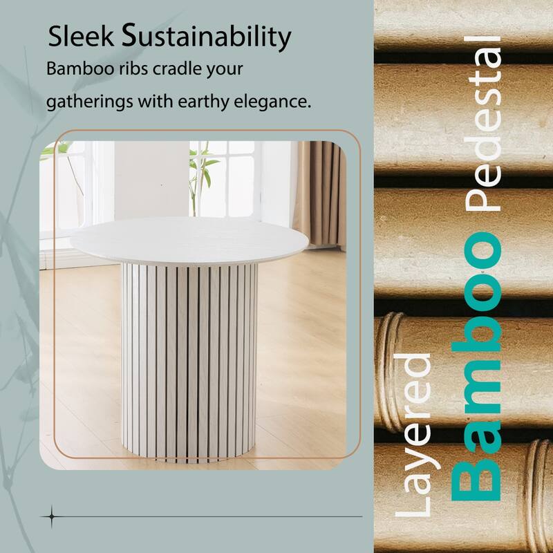 4-Person Dining Set: Bamboo & MDF Table with Turquoise & Beige Fabric Chairs, Metal Legs -Space-Saving Dining Room Furniture