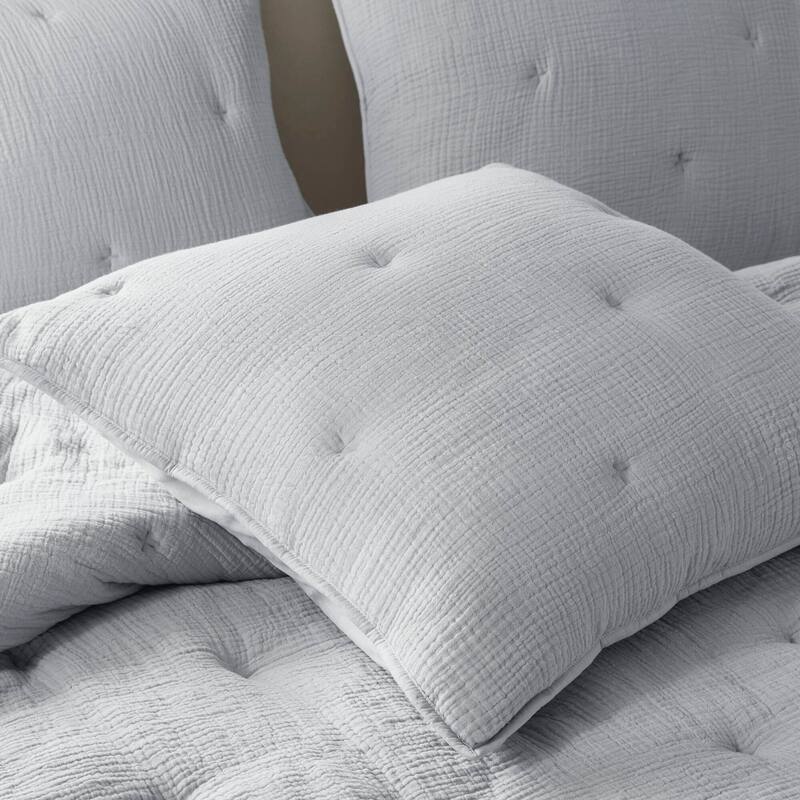 Harbor House Breeze Cotton Gauze Embroidered Quilt Set