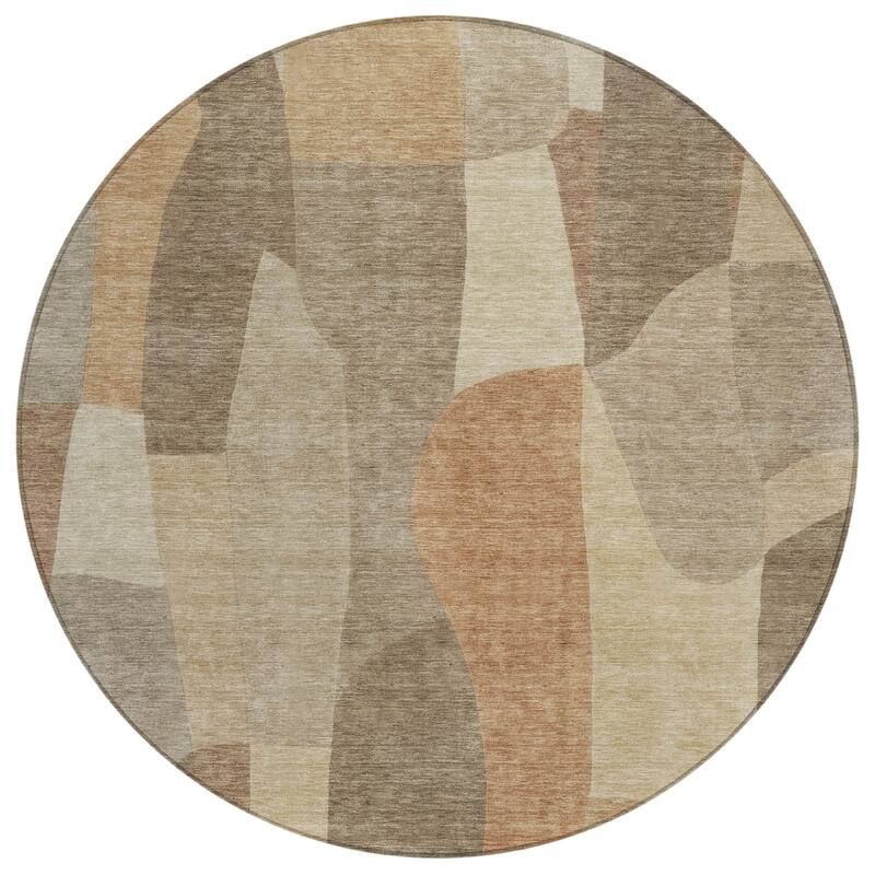Machine Washable Indoor/ Outdoor Contemporary Layers Chantille Rug
