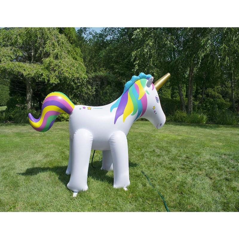 Rainbow Unicorn Outdoor Inflatable Lawn Sprinkler - 6'