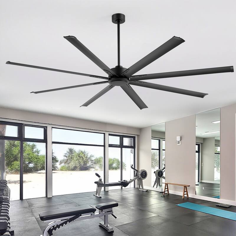 Large 72"/84"/96"/120" Black Ceiling Fan with Remote without Light-6/8 Aluminum Blades