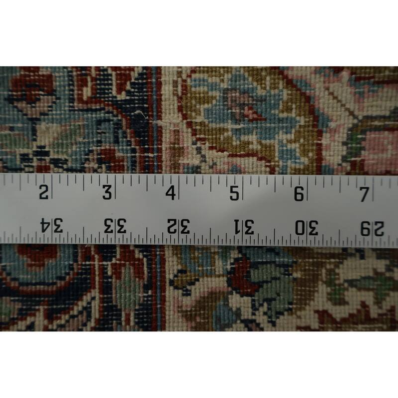 Hand Knotted Oriental 100% Wool Carpet Traditional Floral Beige & Ivories Qum Runner Rug - 9' 3'' X 3' 2''