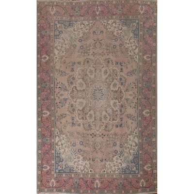 Tabriz Persian Vintage Area Rug Hand-knotted Wool Carpet - 8'10" x 12'10"