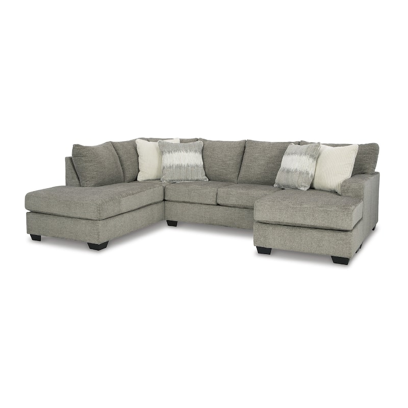 Signature Design by Ashley Creswell Gray 2-Piece Sectional with Chaise - 125"W x 87"D x 39"H