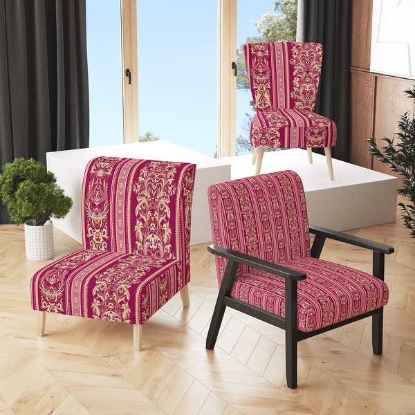 Red print accent discount chair