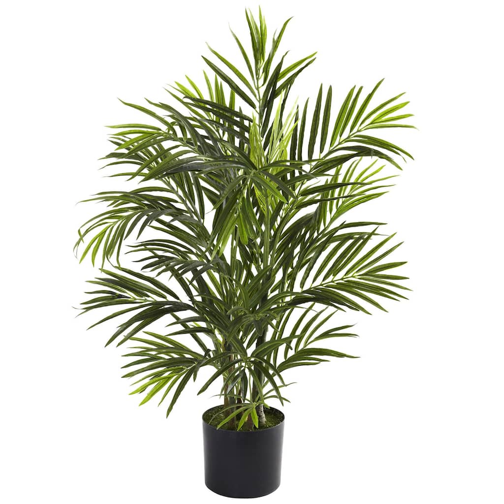 Palm Tree Indoor Outdoor UV Resistant - 2.5Ft Asian Fusion Palm with 325 Leaves - Tropical Decor - 2.5ft.
