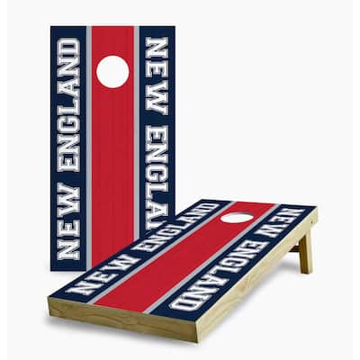 New England Patriots Striped Cornhole Game (Choose Wraps or Boards)