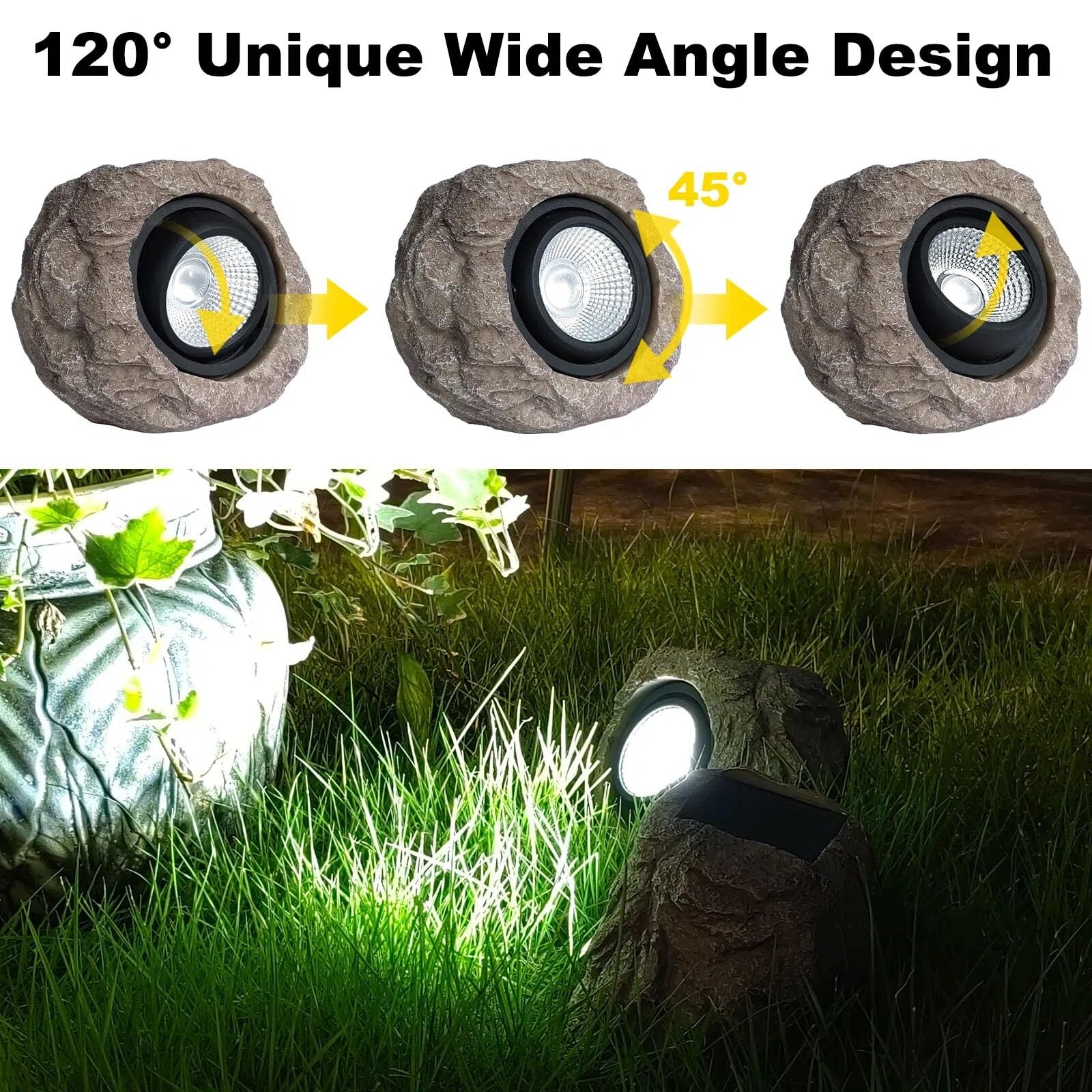 Outdoor solar rock lights sales
