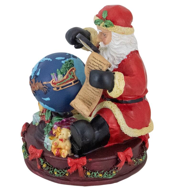 5.75" Musical Santa Claus Checking His List Christmas Figure