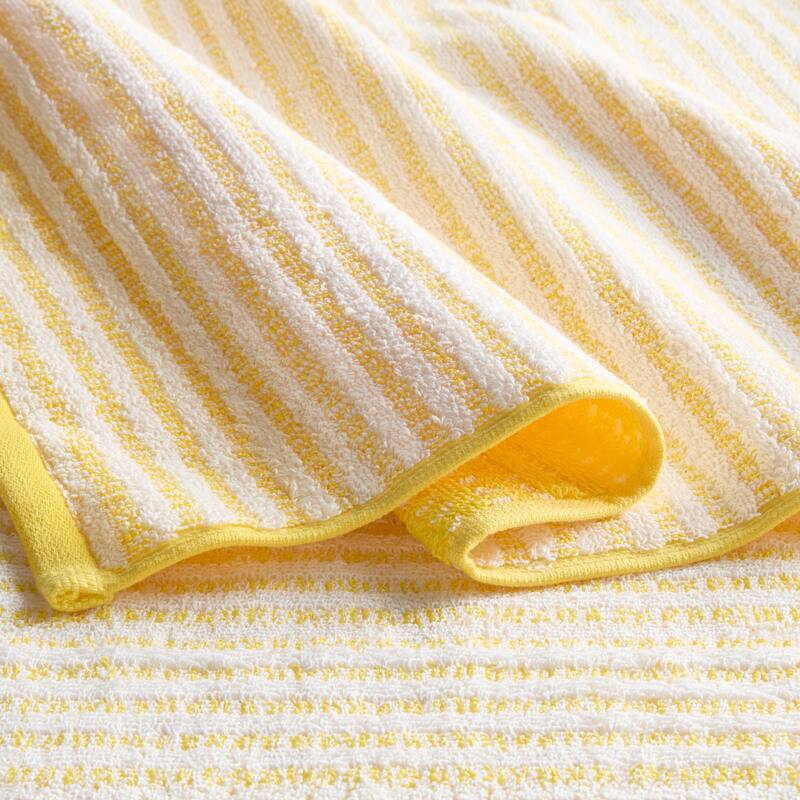 TOWN & COUNTRY PLAY 4-Piece Striped Reversible Terry Brights Bath Towel Set - 30"x58"