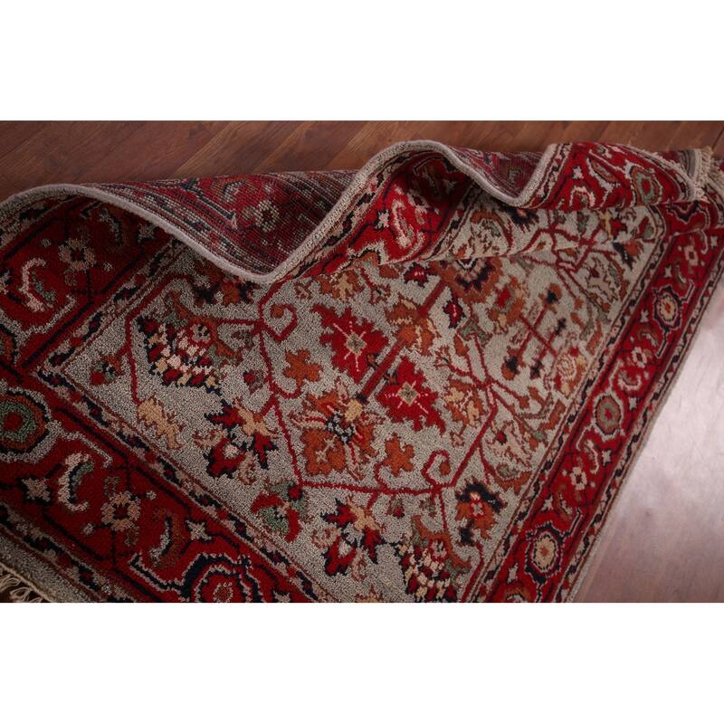 Heriz Serapi Oriental Accent Rug Handmade Wool Carpet - 4'0" X 5'11"
