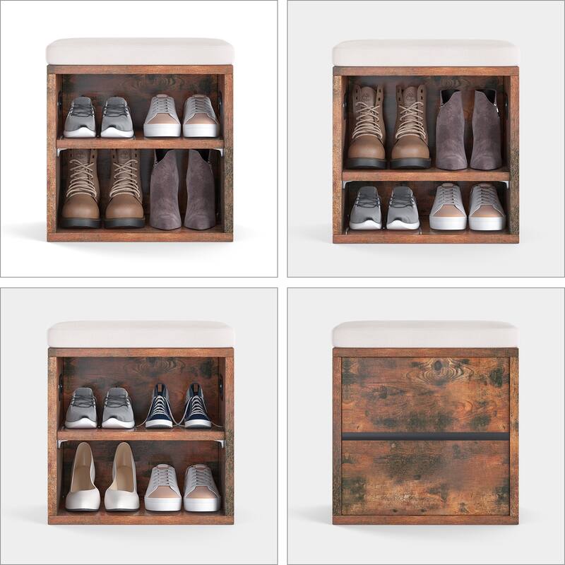 Small Shoe Bench for Entryway with Cushion Shoe Bench with Storage and Seating, Seat Entryway Shoe Rack, Entryway