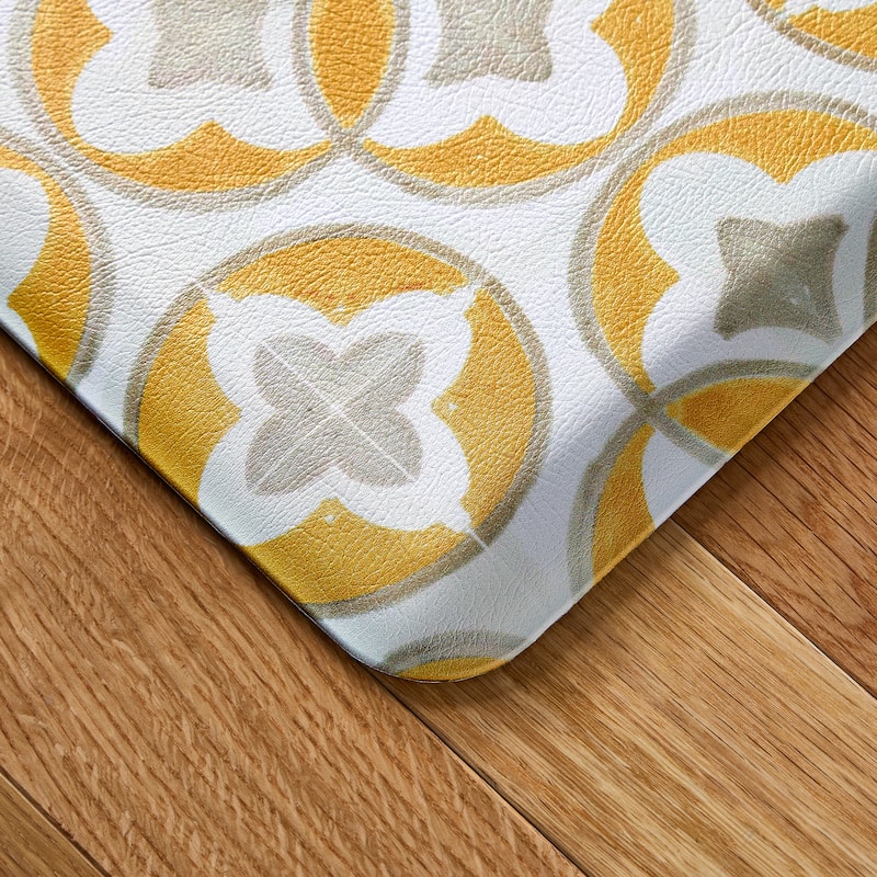FIESTA Mali Tiles Geo Trellis Anti-Fatigue Comfort Kitchen Mat, Non-Slip Floor Mat, Padded Standing Desk Mat