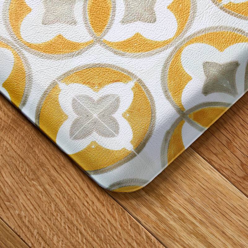 FIESTA Mali Tiles Geo Trellis AntiFatigue Comfort Kitchen Mat, Non