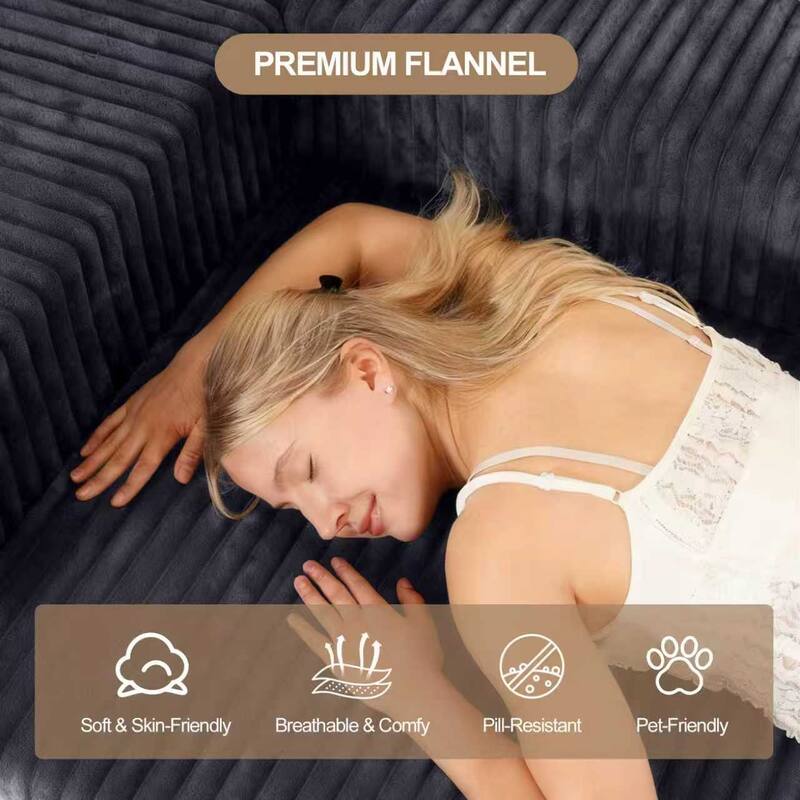 L-Shape Sectional Sofa with Chaise & Pillow, Deep-Seat Cloud Couch