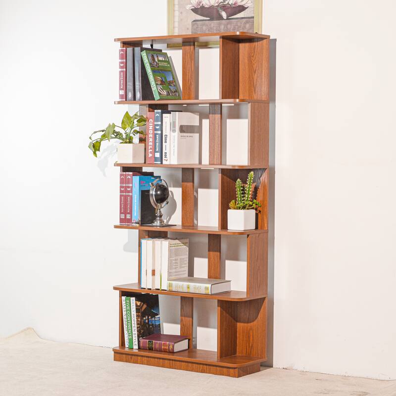 31.5"L X 64.56"H Free Combination Bookshelf Modern 5-Tier Open Storage Bookcase Mdf Wood Display Shelving,Media Storage Shelves