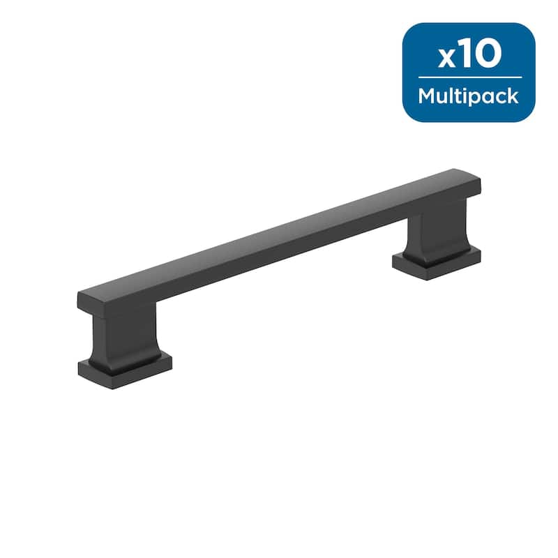 Amerock Triomphe Cabinet and Furniture Pull - 5-1/16 inch (128mm) Center-to-Center - Matte Black