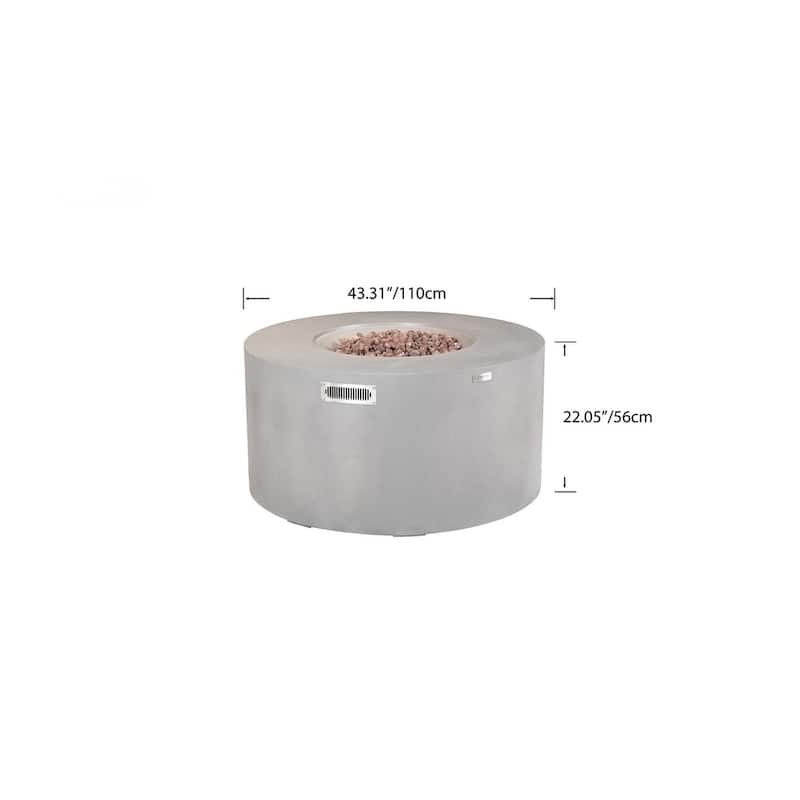Sol Living Pacaya Round Propane Fire Pit 45,000 BTUs - 43 x 43 Inches - 43 x 43 in.