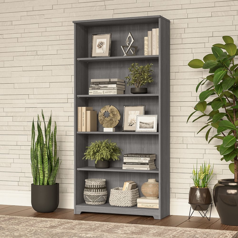 Bush Furniture Cabot Tall 5 Shelf Bookcase with Adjustable Shelves