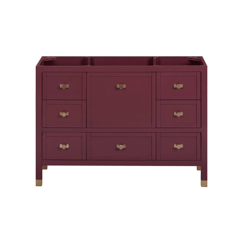 Alana Bathroom Vanity Cabinet in Burgundy Red - 48"W x 21.5"D x 34"H