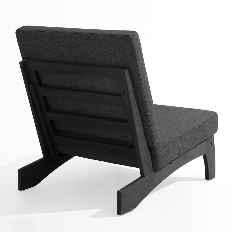 4 Piece Outdoor Wood Loveseat Chair Conversation Set with Cushion