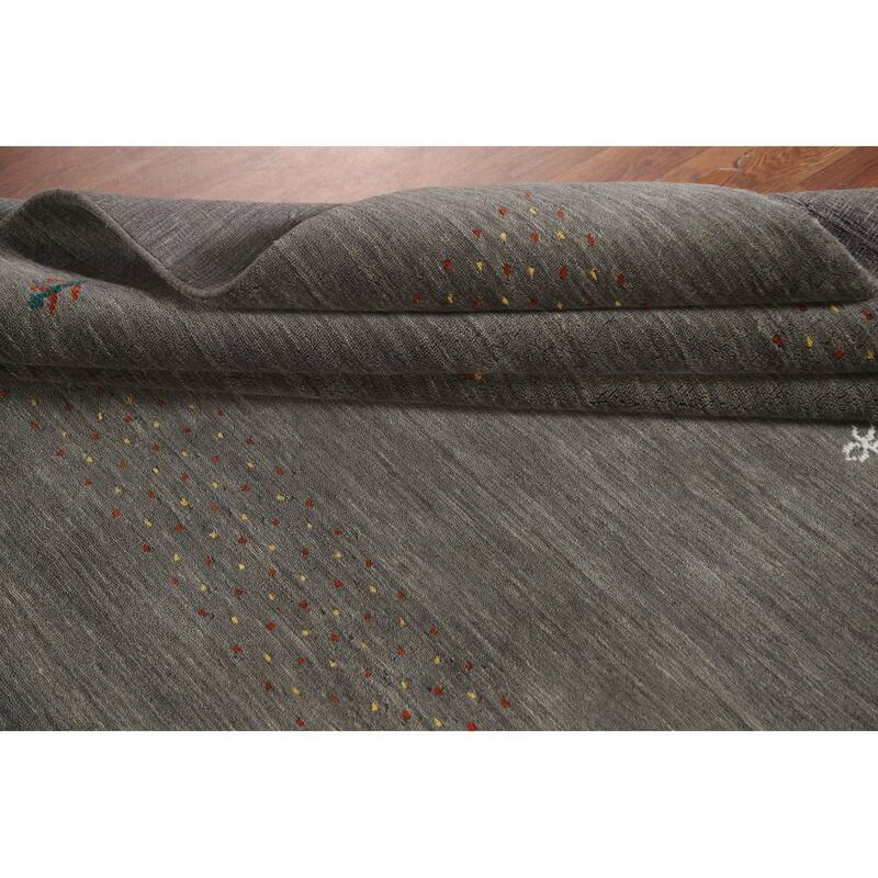 Tribal Gabbeh Oriental Area Rug Hand-Knotted Wool Carpet - 6'10"x 9'10"
