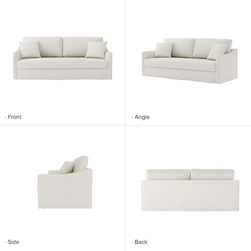 Volkhard 80.5" Modern Slipcovered Sofa With Removable Back Cushion By HULALA HOME