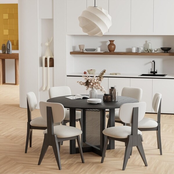 Solid Wood 52 Round Dining Table for 6 People Nordic style 52 30 On Sale Bed Bath Beyond 40167174