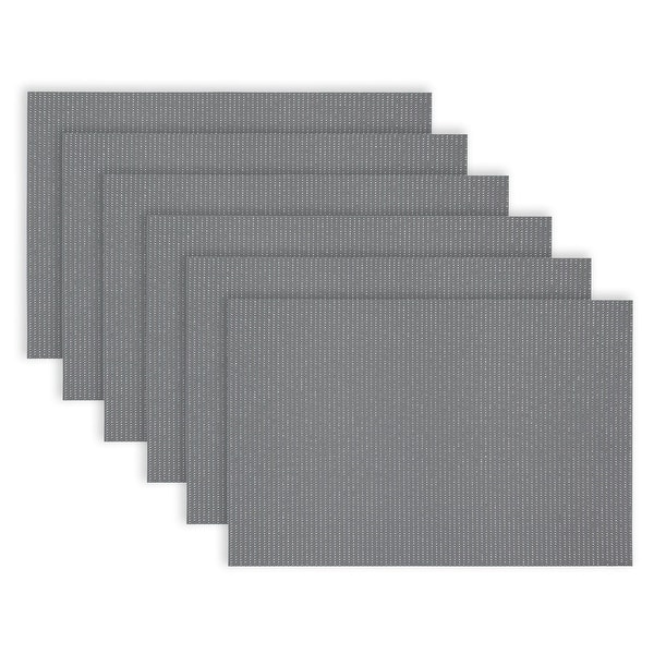 Natural Shimmer Ivory Woven Textilene Reversible Rectangle Placemats (Set of 6) Natural Shimmer Ivory Woven Textilene Reversible Rectangle Placemats (Set of 6)