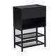 preview thumbnail 28 of 37, Metal Platform Bed Frame with Storage Cabinet and Cushioned Footrest