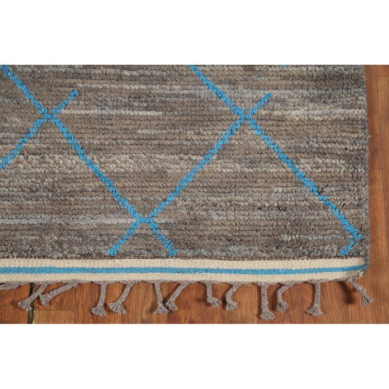 Trellis Moroccan Oriental Area Rug Hand-Knotted Wool Carpet - 4'0"x 6'10"