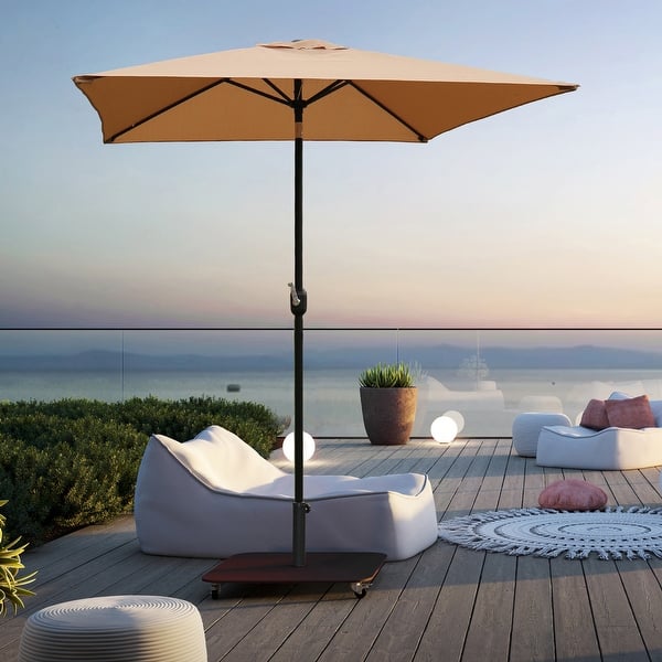 6.5 foot tilt patio umbrella 6.5FT Outdoor Table Umbrella, Market Umbrella With 6 Sturdy Ribs, Polyester Canopy For Terrace, Backyard, Garden, Courtyard, Lawn, No (Color : Beige) : Patio, Lawn & Garden you can choose our XXX patio umbrella Abble 6.5 ft Square Outdoor