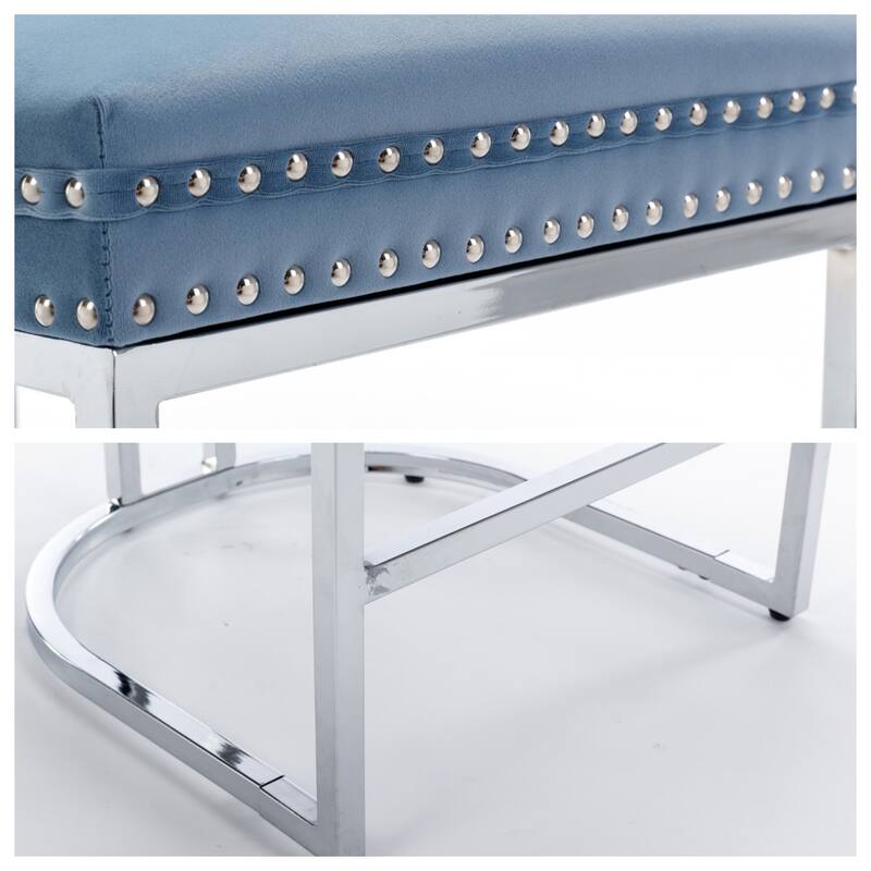 26" Counter Height Bar Stools Dining Chair with Sturdy Chromed Metal Base Legs Set of 2 - 20.30"L * 18.50"W * 39.40"H