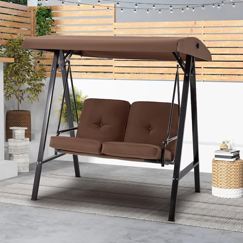 2-Seat Patio Swing Chair, Outdoor Porch Swing Glider