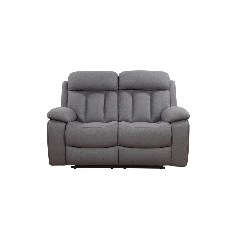 Abbyson Living Fletcher 2PC Fabric Reclining Sofa & Loveseat, Gray