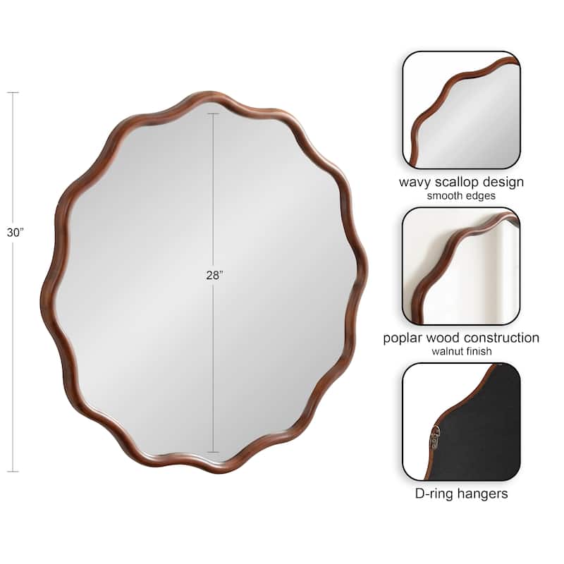 Kate and Laurel Talma Scalloped Wall Mirror