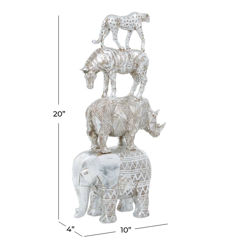 Gold Polyresin Safari Animals Decorative Sculpture