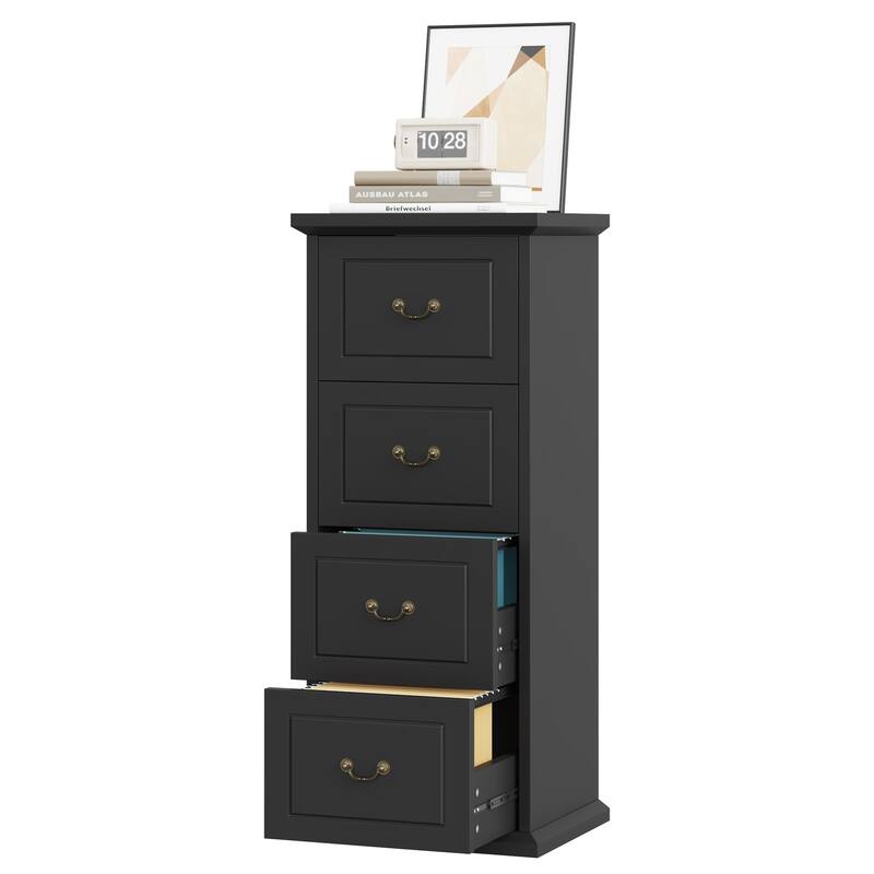 51-Inch Tall 4-Drawer File Cabinet Wood Vertical Storage Cabinet for Home Office A4/Letter/Legal Files