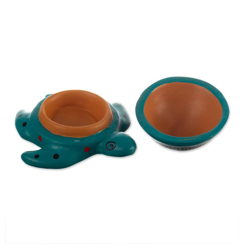 Novica Handmade Luminous Carapace Ceramic Tealight Candleholder