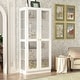 preview thumbnail 4 of 60, Glass Cabinet White Display Curio Storage Cabinet with Glass Doors