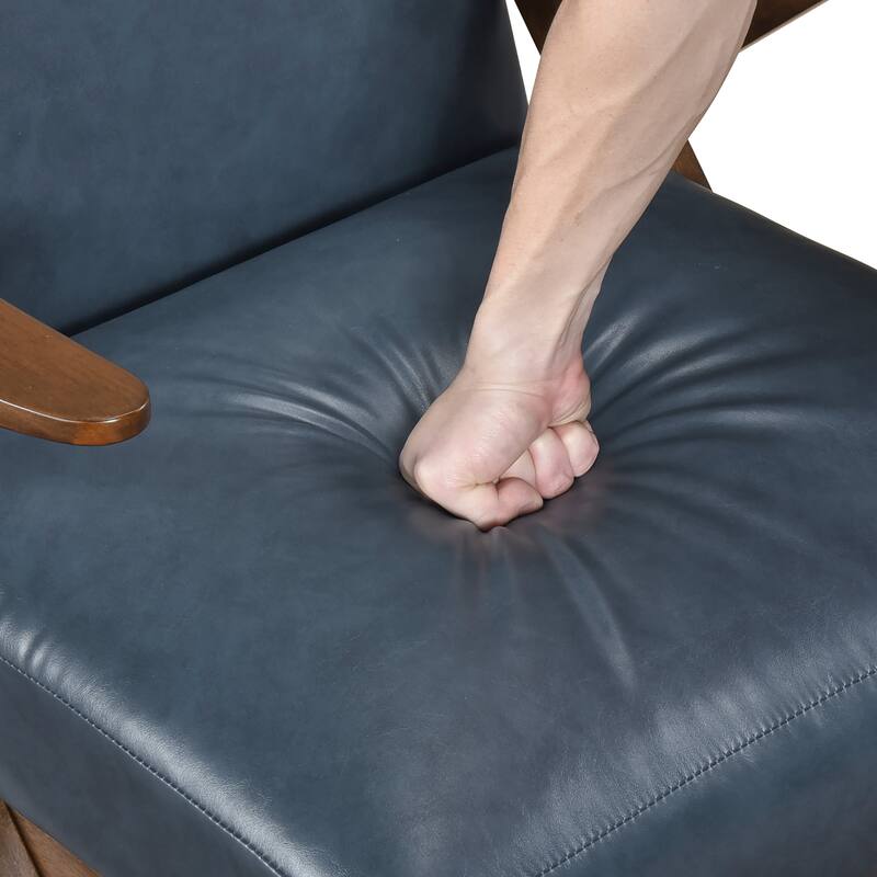 Rhys 26.5" Faux Leather Accent Chair - Solid Rubberwood Frame